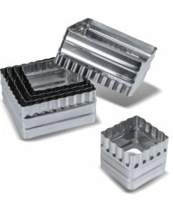 Städter Ausstechform Quadrate 4,5–8,5 Cm Glatt / Gewellt Set, 6-teilig