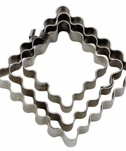Städter Ausstechform Quadrat 5 / 6 / 7,5 Cm Gewellt Set, 3-teilig