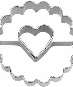 Städter Linzer-Ausstecher Herz In Ring Ø 4 Cm / H 1,5 Cm Gewellt