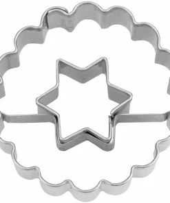 Städter Linzer-Ausstecher Stern In Ring Ø 4 Cm / H 1,5 Cm Gewellt