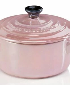 Le Creuset Mini Cocotte In Chiffon Pink Metallic