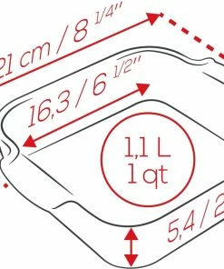 Appolia Auflaufform Quadratisch In Rot -Emil-Henry-Laden APPOLIA DIMENSIONS Carre 21 2