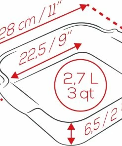 Appolia Auflaufform Quadratisch In Senfgelb 16 Appolia Auflaufform Quadratisch In Senfgelb -Emil-Henry-Laden APPOLIA DIMENSIONS Carre 28 5