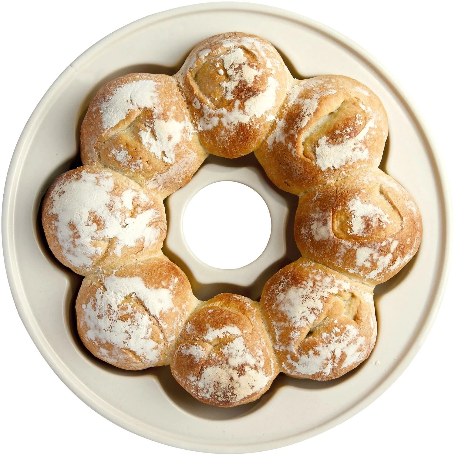 Emile Henry Brotkranz-Backform Rund In Creme 5 Emile Henry Brotkranz-Backform Rund In Creme - Image 5