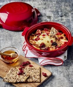 Emile Henry Cheese Baker In Grand Cru -Emil-Henry-Laden EH 8417 Amb SheepCranberriesHoneyCracker V