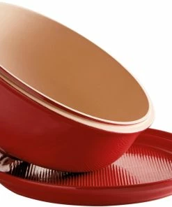 Emile Henry Brotbackform-Set In Granatapfel 7 Emile Henry Brotbackform-Set In Granatapfel -Emil-Henry-Laden EH 9108 349108 ClocheAPain BreadCloche Open