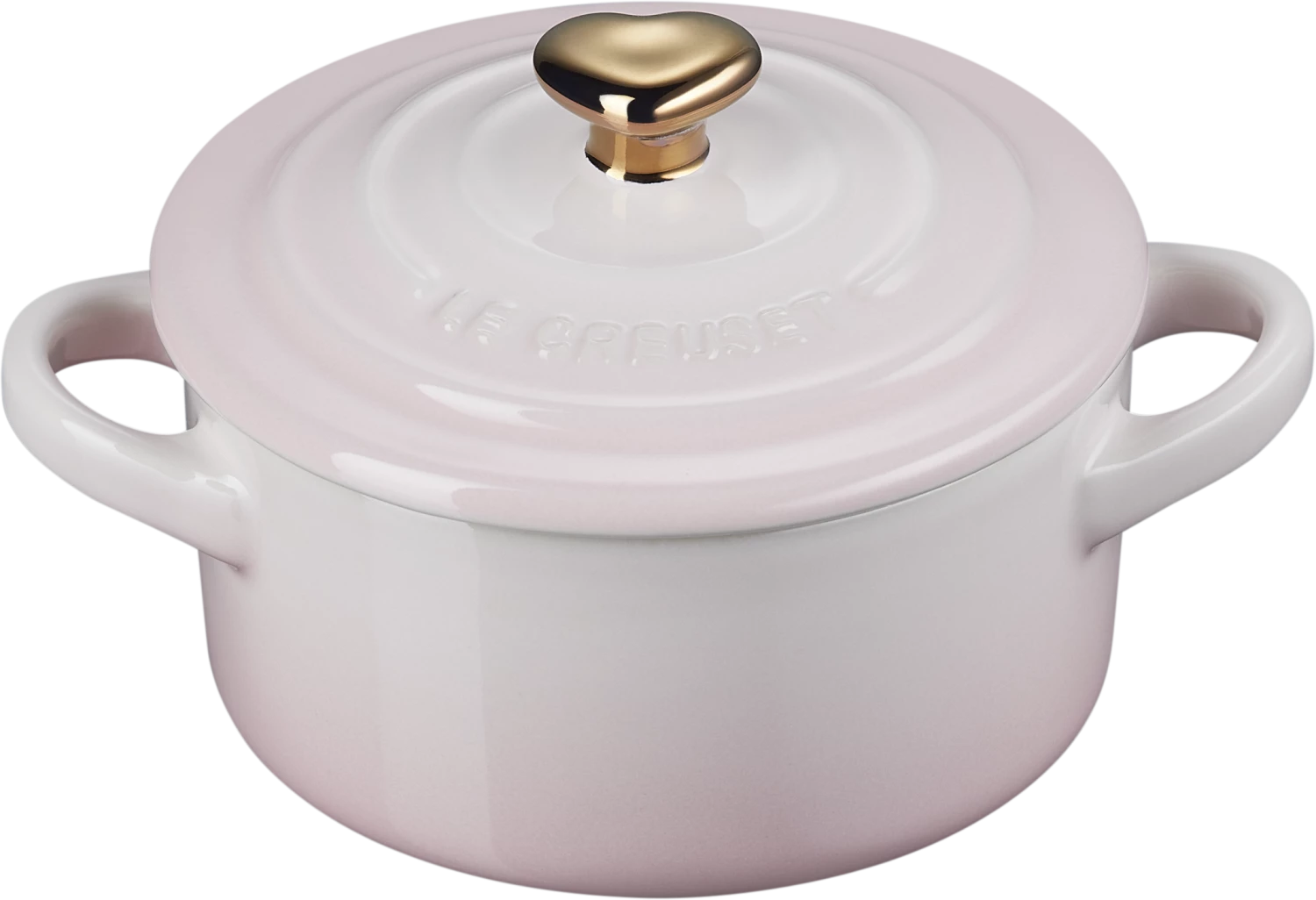 Le Creuset Mini Cocotte Mit Herzknopf In Shell Pink 1 Le Creuset Mini Cocotte Mit Herzknopf In Shell Pink