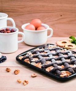 Riess Emaille Riess Mini-Backblech Aus Emaille 8 Riess Emaille Riess Mini-Backblech Aus Emaille -Emil-Henry-Laden RIESS AMBIENTE Classic Schwarzemaille Minibackblech Gitterkuchen4