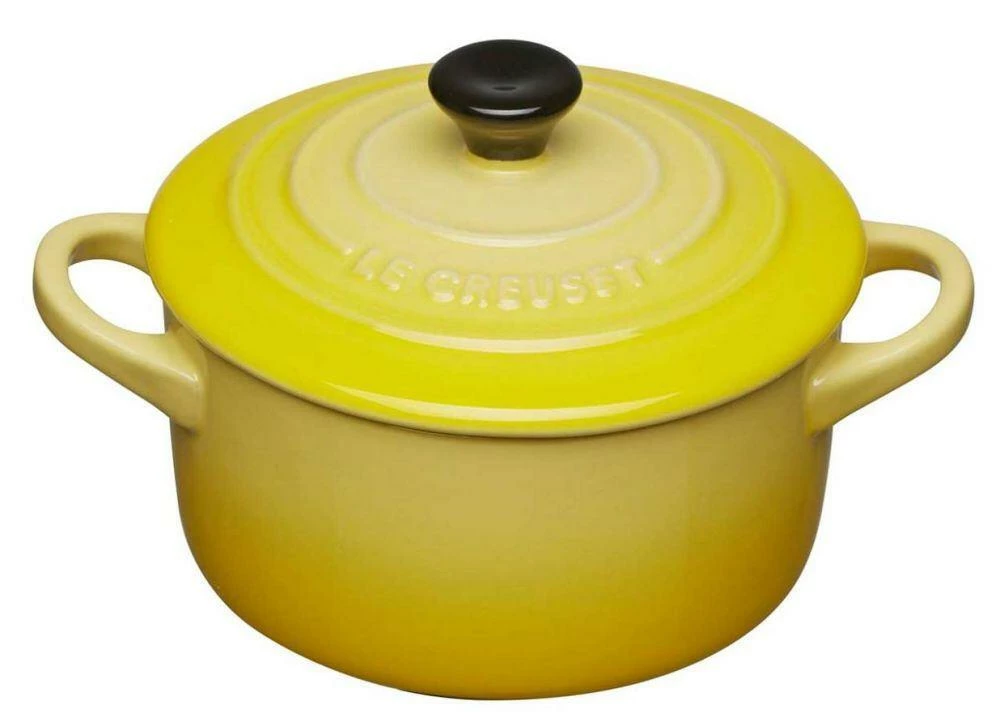 Le Creuset Mini Cocotte In Citrus 1 Le Creuset Mini Cocotte In Citrus